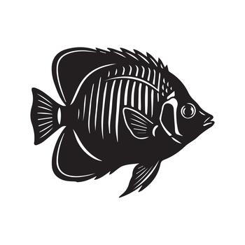 Damselfish silhouette